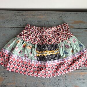 Matilda Jane Fall Schoolhouse Colorful Patterned Skirt size 4